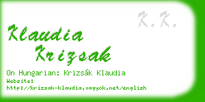 klaudia krizsak business card
